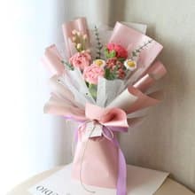 粉紫色系母親節針織花束 / 針織康乃馨花束 編織花束