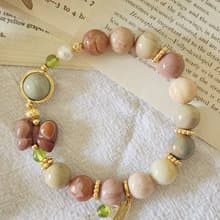蝴蝶結阿拉善/阿拉善/橄欖石/珍珠/月光石 平衡 天然石手鍊