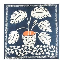 Carré Laine Monstera Marine羊毛方形圍巾