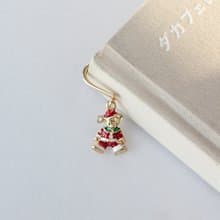 Bookmark of cute bear charm in Santa, Christmas bookmark