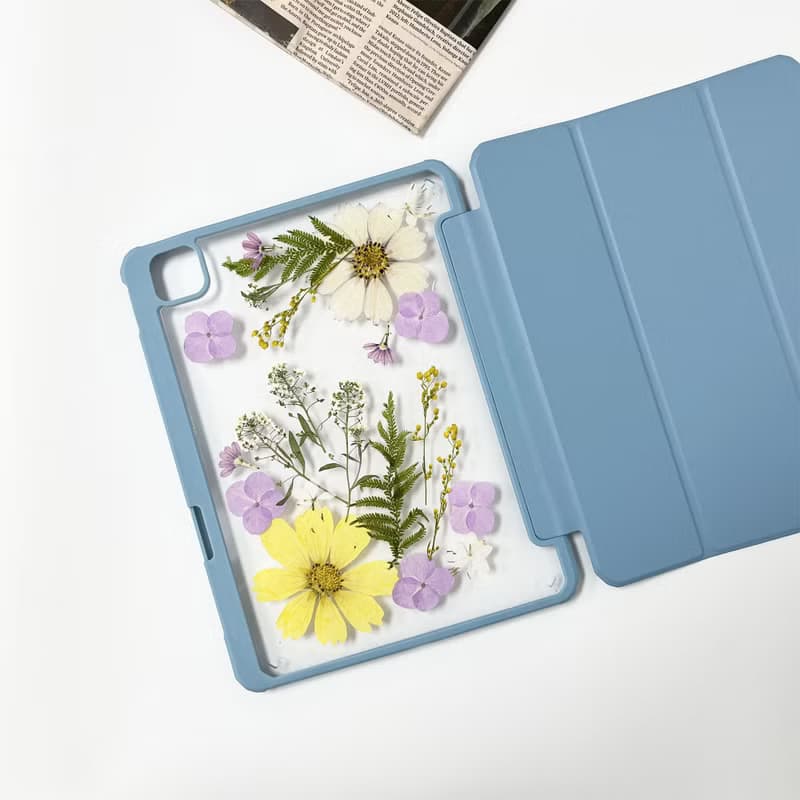 紫色馨香手工押花iPad外殼 iPad Air 11寸 13寸 iPad Pro 11寸13