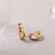 【Pinkoi限定商品】circle-sparkle smooth pierced earring　GD　ニッケルフリースムースピアス　フープピアス　ゴールド