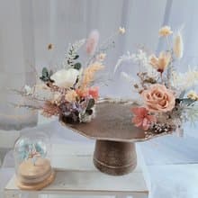 【一人成班】花藝手作課程-水晶樹永生花台 (含水晶樹盅罩)