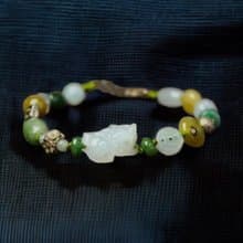 【招財神獸】冰種翡翠貔貅設計款手鍊 | 天然緬甸玉翡翠A貨 |送禮