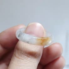 【親翠】天然翡翠  三花特殊款美手指鐲18號戒圈 畢業禮物