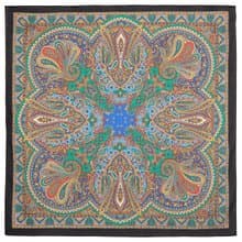 Pavlovo Posad Shawl, Russian Cotton Neck Scarf 100% Cotton Summer Wrap 1750-18