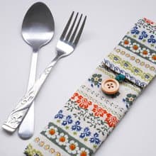 綠碎花環保餐具套-不含餐具