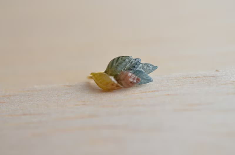 落葉回憶  小耳骨夾