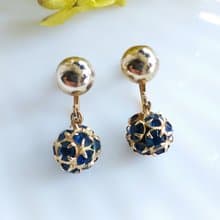 Vintage Jewelry 西洋古董飾品 垂墜 藍星 小巧 栓式耳環