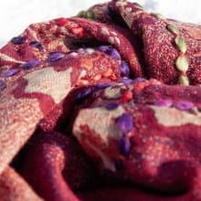 喀什米爾Cashmere/水煮羊毛披肩/針織圍巾/刺繡圍巾/羊絨披巾-花