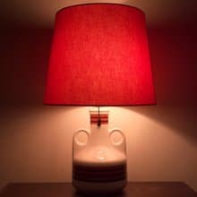日本 昭和 松下電器 National 紅色 陶瓷 餐桌燈 夜燈 檯燈 LT-62