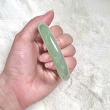 翡翠A貨糯冰底湖水綠飄黃翡手鐲玉鐲/圈口適50.51.52/生日/送禮/