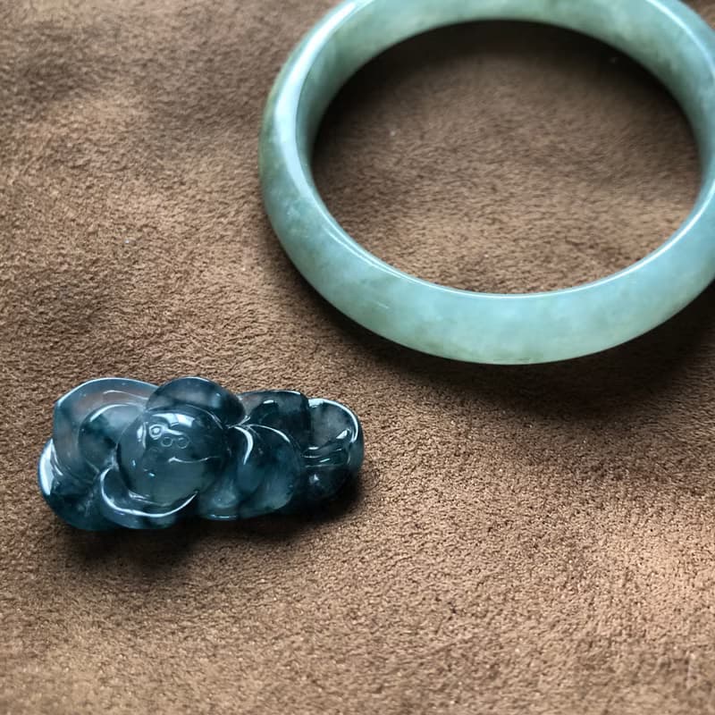 翡翠A貨糯冰底湖水綠飄黃翡手鐲玉鐲/圈口適50.51.52/生日/送禮/