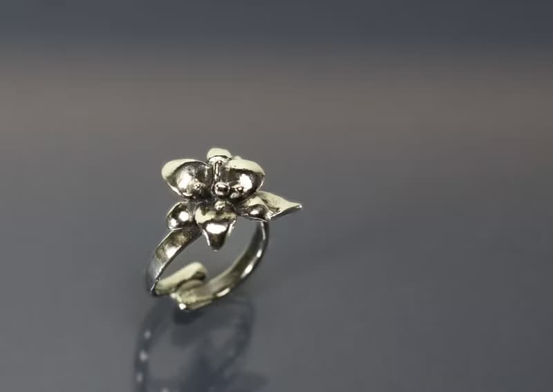 花系列-百合花開口925銀戒