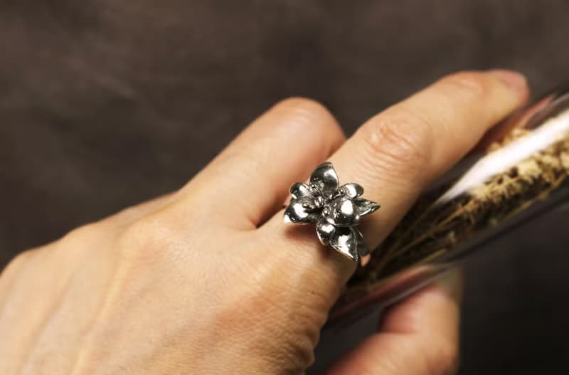 花系列-百合花開口925銀戒