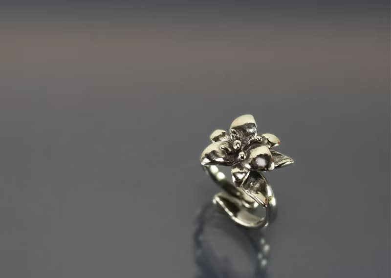 花系列-百合花開口925銀戒