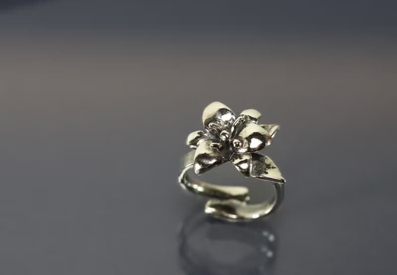 花系列-百合花開口925銀戒