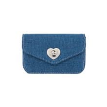 Heart Lock Compact Card Wallet denim