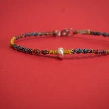 【轉運來】925純銀六字大明咒手工編織- 幸運手環-五色線