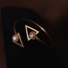 珍珠黃銅手環 / 幾何學