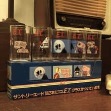 1982年 Suntory 三得利 E.T 玻璃杯組 日本昭和 復古 老電影