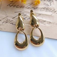 Vintage Jewelry 西洋古董飾品 TRIFARI 金色調 經典 夾式耳環