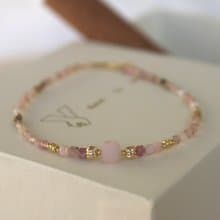 手鍊 粉紅澳寶 草莓晶 天然石 - 休息一下 -