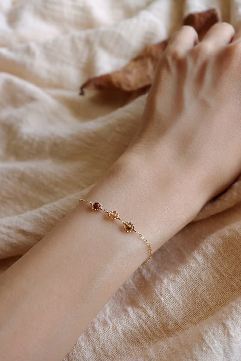 14KGF 秋色碧璽 天然石手鍊/腳鍊 十月誕生石 秋光版