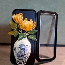 【中國風花瓶-彩菊】磁鐵 ∕ 冰箱貼 ∕ 擴香瓶