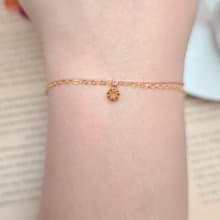 鍊繩款 超小 鍍金 圈圈鑽 甜甜圈 鑽 紅線 手鍊 迷你 月老 閨蜜