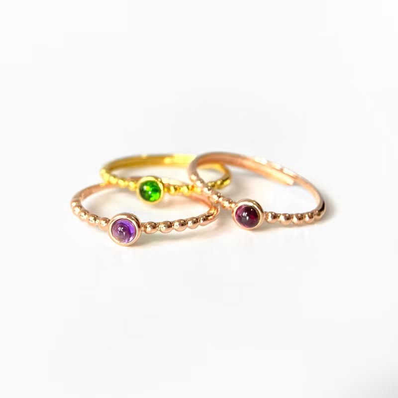 2件85折 | 印度石榴石純銀戒指 (紫牙烏 全淨體VVS級)