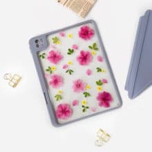 粉紅色花小黃花手工押花iPad殼 iPad Air 11寸13寸iPad Pro11寸