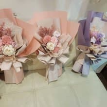 最新流行色系奶茶系Time Flower蒔花乾燥永生大型花束