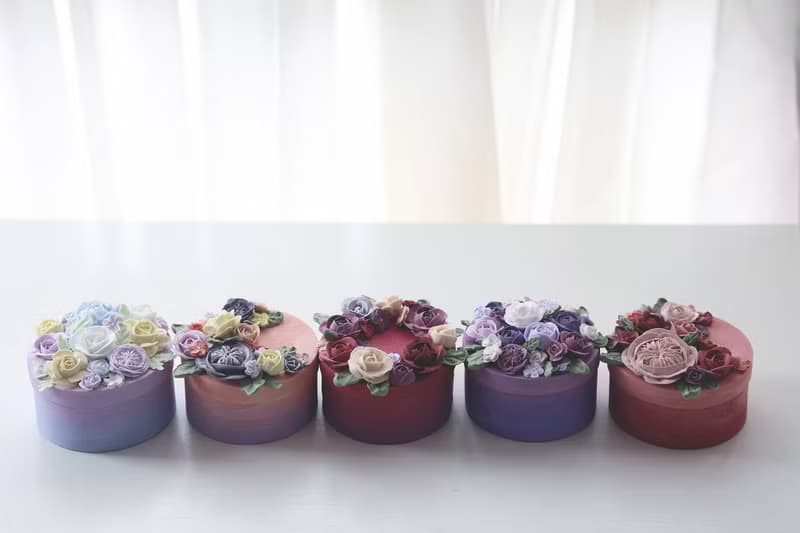午夜的森林。裱花小木盒。薔薇花園半花款