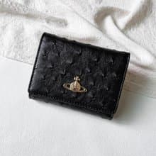 Vintage Vivienne Westwood 黑色鴕鳥壓紋口金短夾