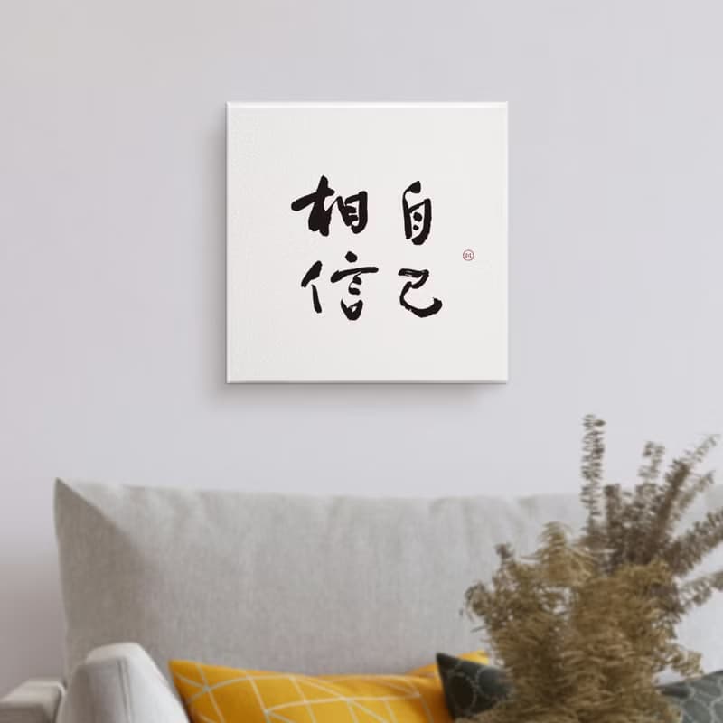 相信自己 | 書法 手寫字 無框畫裝飾畫複製畫 入厝禮物