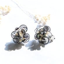 純。搖滾派對-雙耳貼耳款 / 樹脂搭配乾燥花創作 925純銀