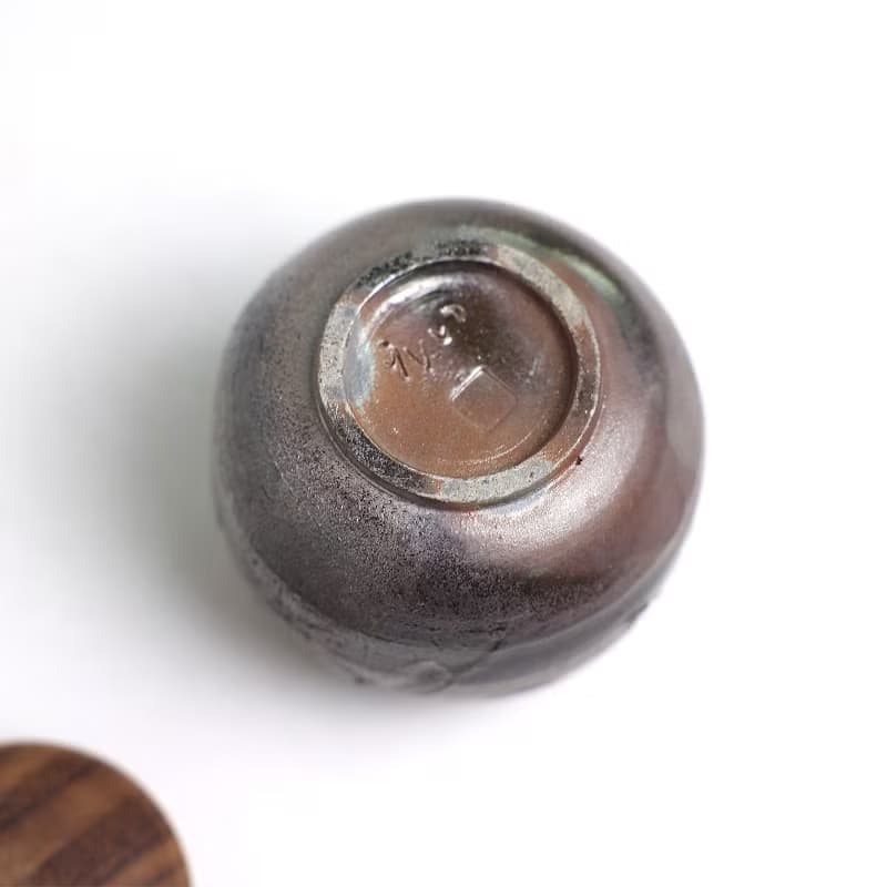 明芽窯 | 柴燒落灰圓罐 (含蓋) 茶葉罐 糖果罐 陶罐 陶藝品 H9