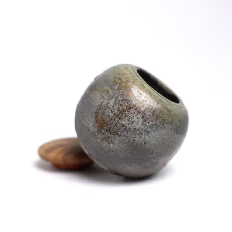 明芽窯 | 柴燒落灰圓罐 (含蓋) 茶葉罐 糖果罐 陶罐 陶藝品 H9