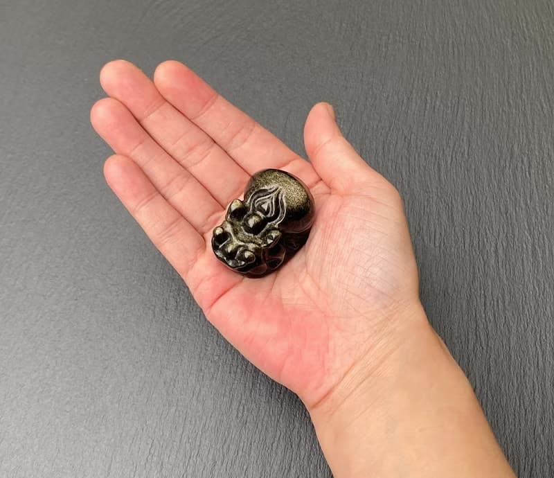 能量擺件-招財轉運閃亮金沙金曜石大屁股貔貅 辦公室 療癒 招財