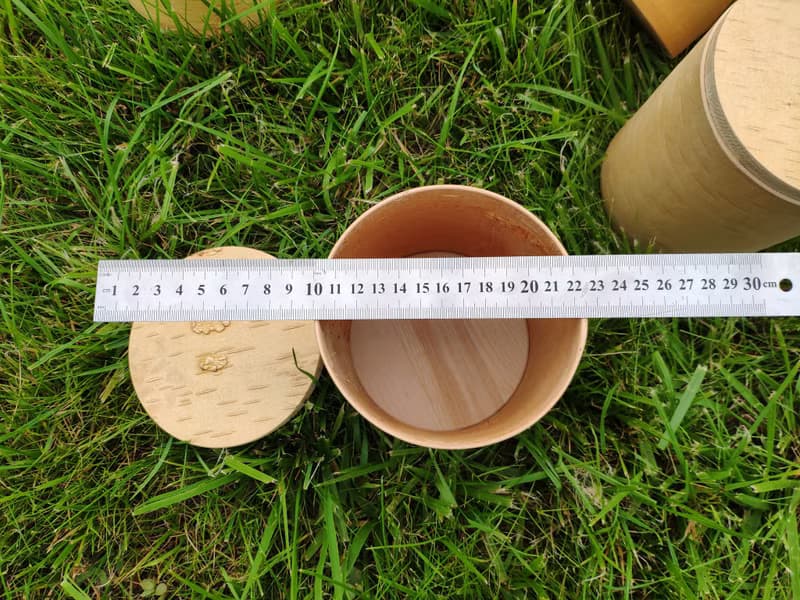 Birch bark box, birch bark canister, tea box