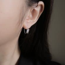 925純銀 獨家 赫基蒙水晶 閃靈鑽 馬眼型 耳環 耳夾 一對