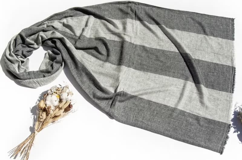 喀什米爾Cashmere 針織圍巾 純羊毛圍巾 手織圍巾 編織圍巾-石頭