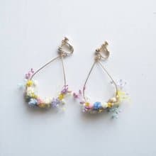 hanakanmuriの雫フープピアス/イヤリング/お花畑のハンモック