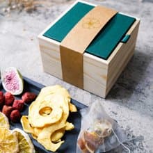 【禾果】典雅原木方形燙金果乾禮盒- 草原綠-中秋禮盒