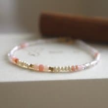 手鍊 粉紅澳寶 珍珠 天然石 - 邊界 -