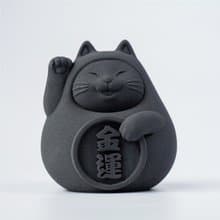 胖胖招財貓(大)  炭錢黑