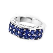 3 mm Natural blue sapphier ring silver sterling ring 7.0 free resize