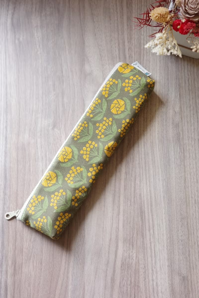 午後小花 棕 - 餐具袋 環保餐具袋 | 海柏手作