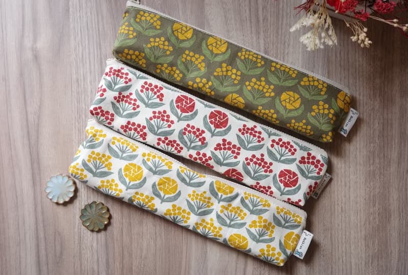 午後小花 棕 - 餐具袋 環保餐具袋 | 海柏手作